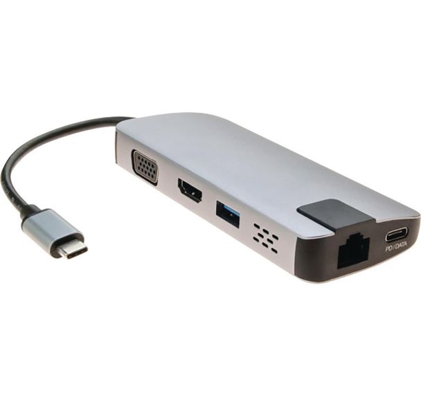 Mini dock USB 3.1 Type-C HDMI 4K-VGA-LAN-HUB +chargeur USB