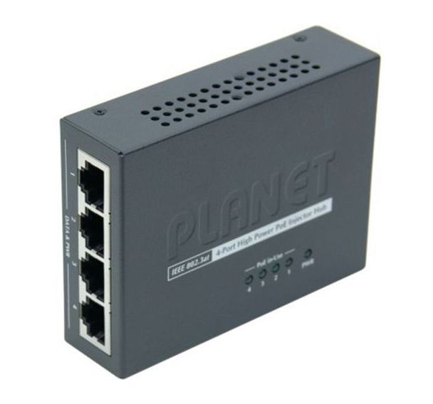 Mini injecteur 4 ports poe 802,3at 120W