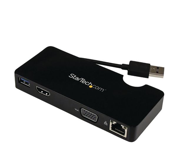 Mini station d'accueil USB 3.0 universelle portable HDMI, VGA, Gigabit Ethernet