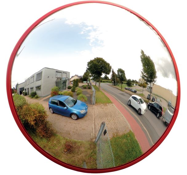 Miroir de surveillance extérieur cadre rouge - Avec rotule - Dancop