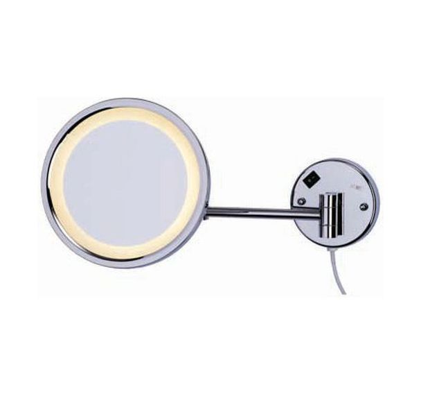 Miroir grossisant 3x lumière led Inox AISI 304 - 215 mm