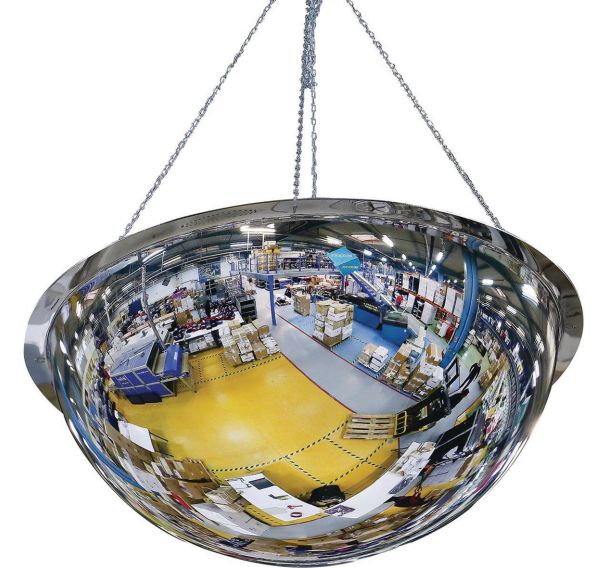 Miroir hémisphérique demi-sphère Plexi+ - Vision 360° - Fixation par aimants - Kaptorama