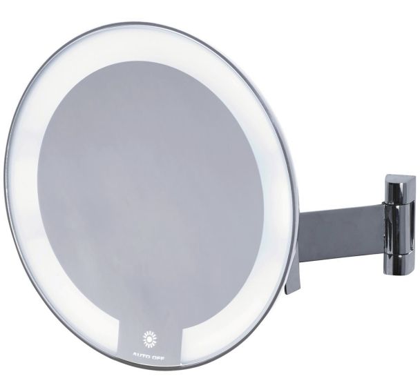 Miroir lumineux chromé bras tubulaire Cosmos