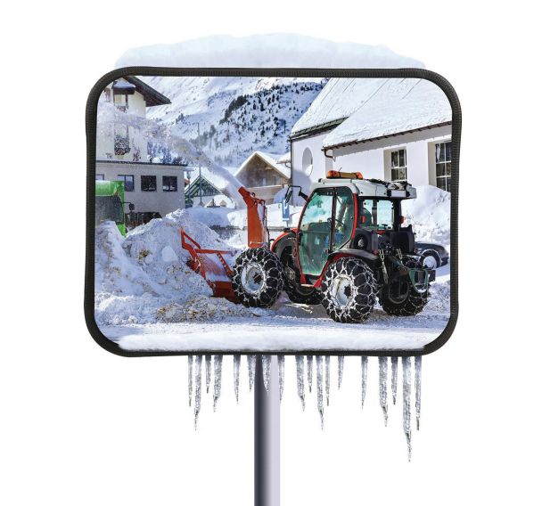 Miroir multi-usages intérieur/extérieur inox poli avec dispositif antigivre - Kaptorama