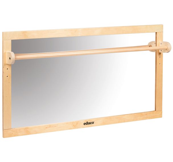 Miroir pour bébé / tout-petit avec barre en bois