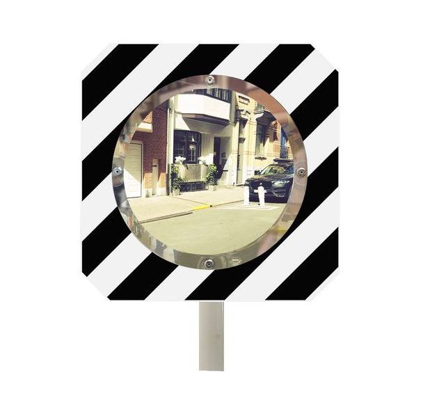 Miroir routier - cadre noir et blanc - Plexi+