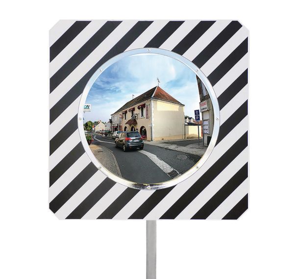 Miroir routier inox antivandalisme conforme voie publique - Kaptorama