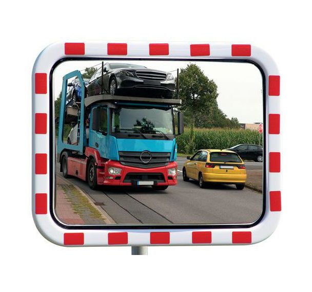 Miroir routier polycarbonate cadre noir/blanc - Dancop