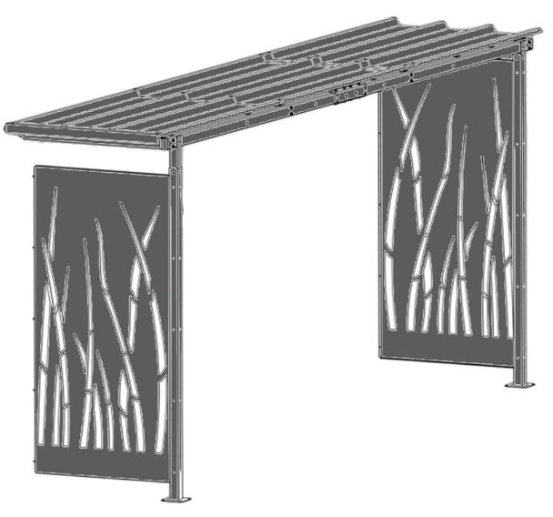 Modèle suivant pour abri modèle roseau 1 x 5 m acier anthracite/noir