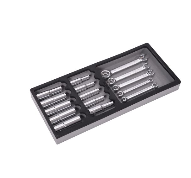 Module 10 douilles longues 1/2 - 3/8 et 5 clés a tuyauter