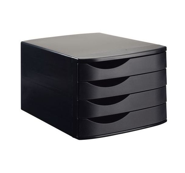 Module Class'Box recyclé - 4 tiroirs - A poser - Noir