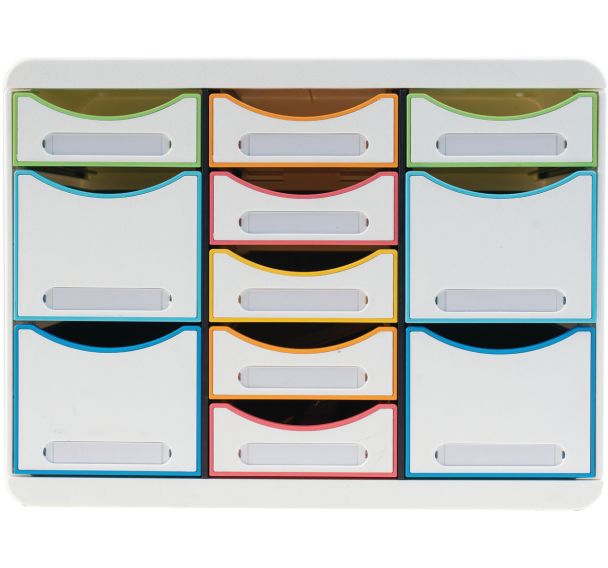 Module Storebox Multi 11 tiroirs White Office Blanc/arlequin