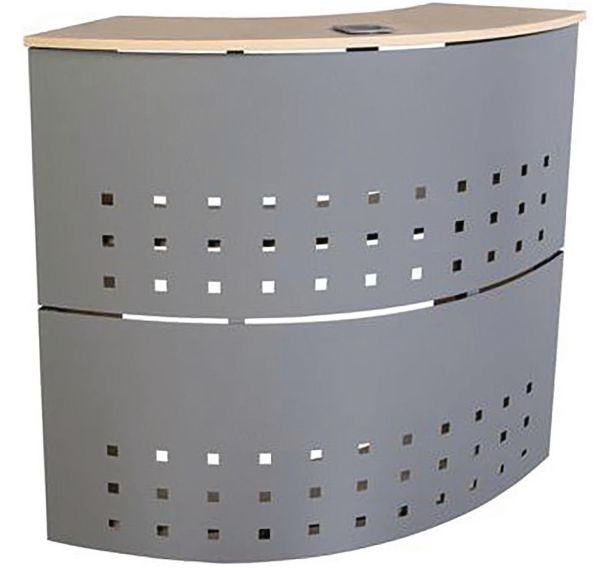 Module accueil Courbe façade métal coloris gris RAL 9006