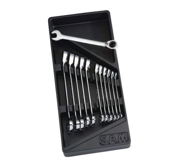 Module de 12 clés mixtes à cliquet en mm