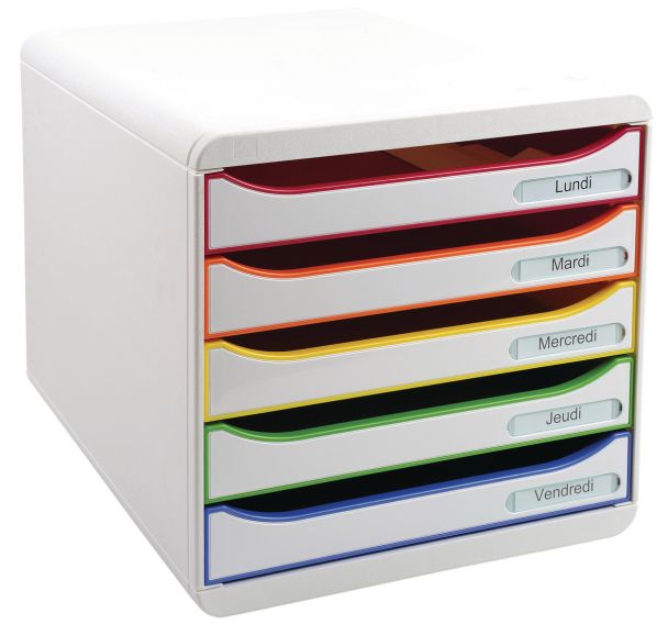 Module de classement Big Box Plus arlequin/blanc 5 Tiroirs - Exacompta