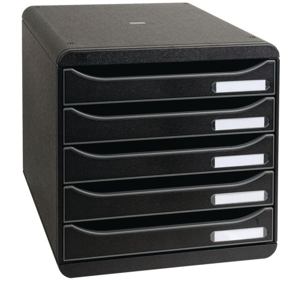 Module de classement Big Box Plus noir 5 Tiroirs - Exacompta