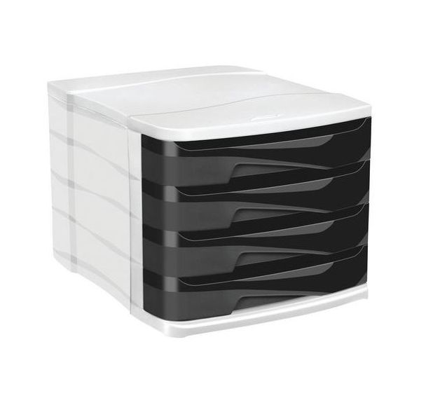 Module de classement Cepbox - 4 tiroirs, Tiroir coloris : Noir