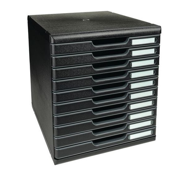 Module de classement Modulo Ecoblack 10 tiroirs fermés Noir