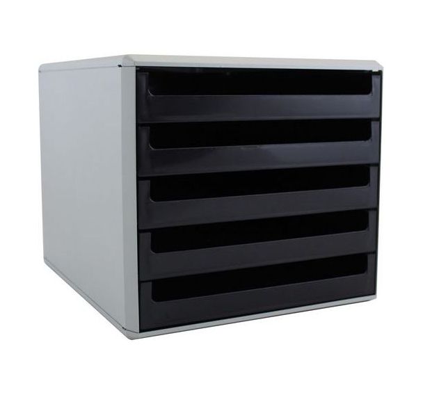 Module de classement avec 5 tiroirs Eco desk noir gris -Sign