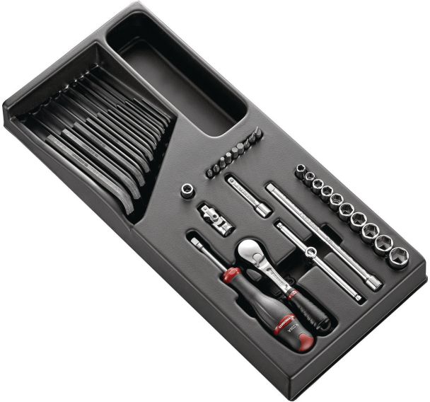 Module de douilles 1/4 pouces 6 pans métriques - 36 pièces