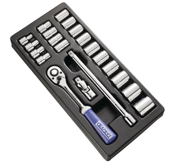 Module de douilles et accessoires 1/2  métriques - 21 pièces