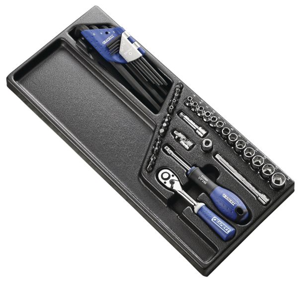 Module de douilles et accessoires 1/4  métriques - 45 pièces