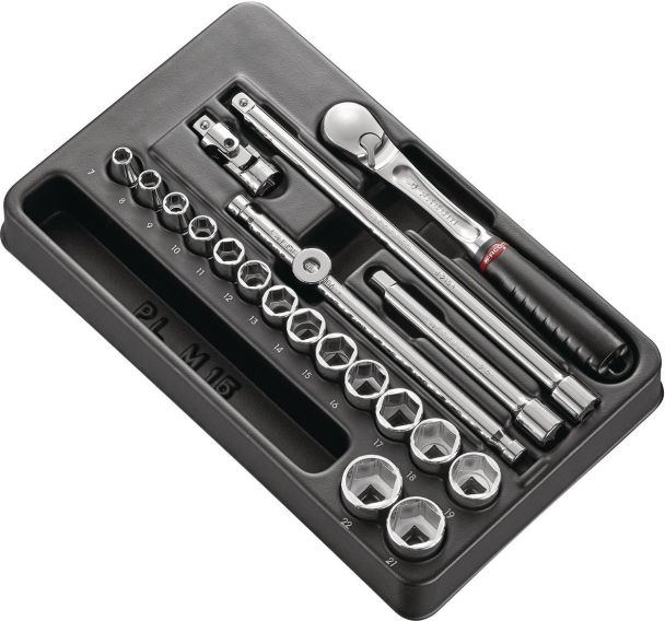 Module douilles 3/8 pouces 6 pans - 20 pièces