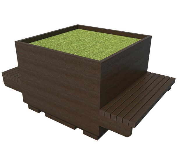 Module jardinière centrale plastique recyclé Espace Urbain