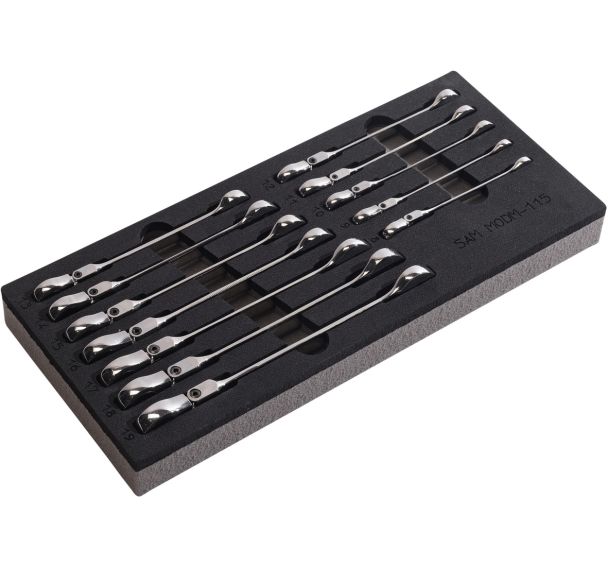 Module mousse 1/3 de 12 cles mixtes à cliquet 8-19 mm