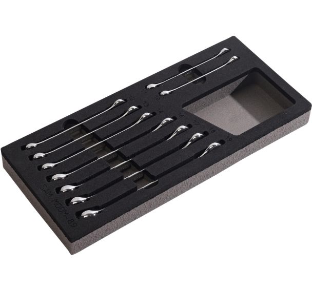 Module mousse 1/3 de 9 cles mixtes multi-ecrous 10-19 mm