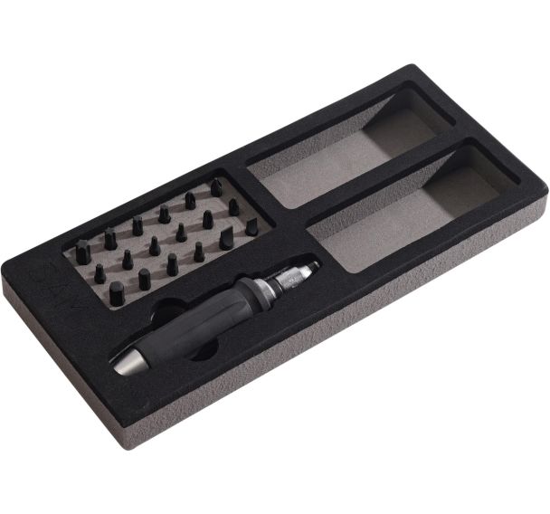 Module mousse 1/3 de tournevis à frapper avec embouts