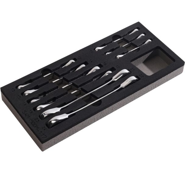 Module mousse 2/3 de 9 clés polygonales à cliquet