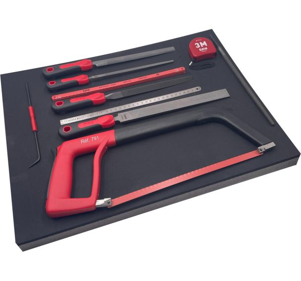 Module mousse 3/3 de scies, mesure, lime