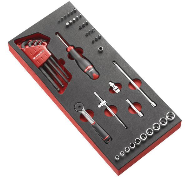 Module mousse cliquet douilles 1/4''
