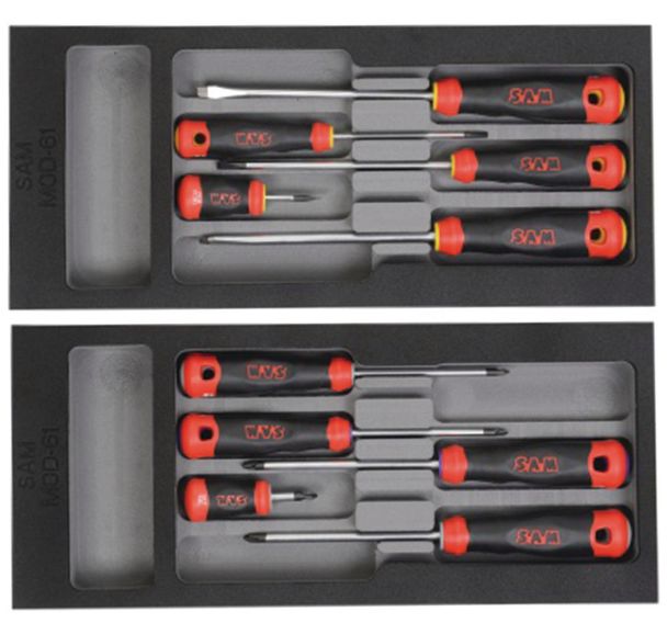 Module mousse de 10 tournevis bi-matiere