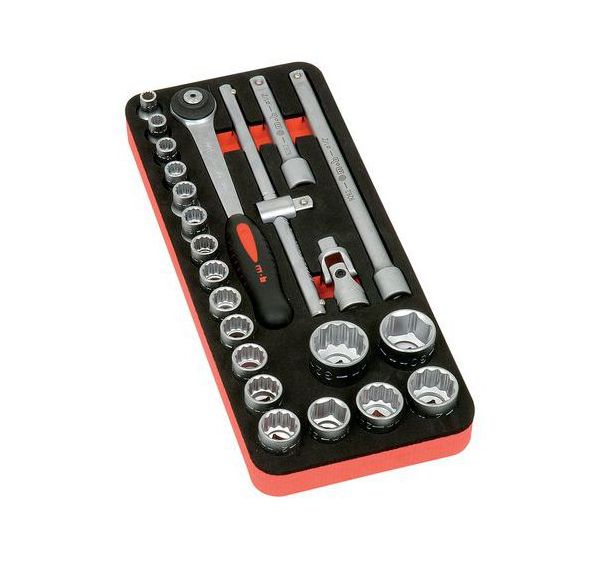 Module mousse douilles 1/2'' 23 pcs