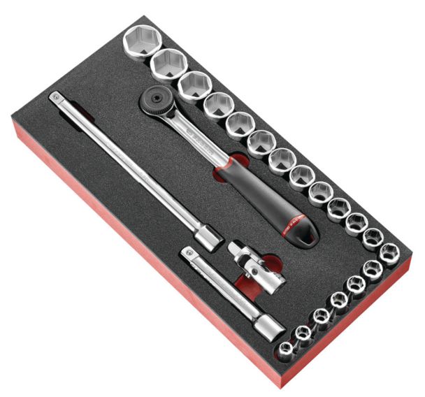 Module mousse douilles 1/2'' 6 pans métriques - MODM.S161-36