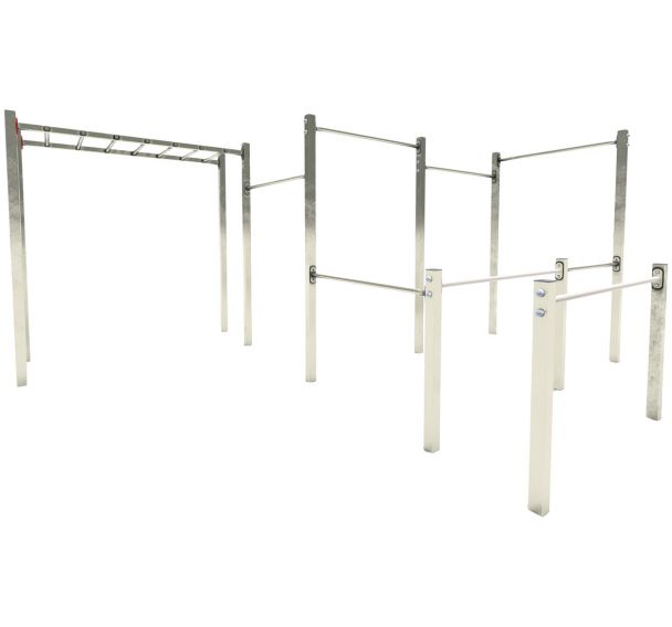 Module streetworkout avec échelle suspendue connecté