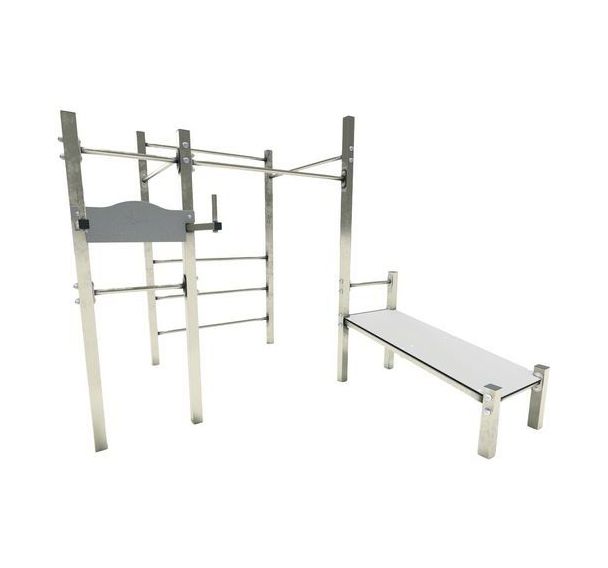 Module streetworkout avec table abdos - scellement direct
