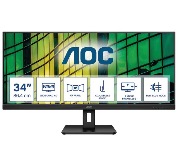 Moniteur 34'' LCD LED Essential-line U34E2M/BK - AOC