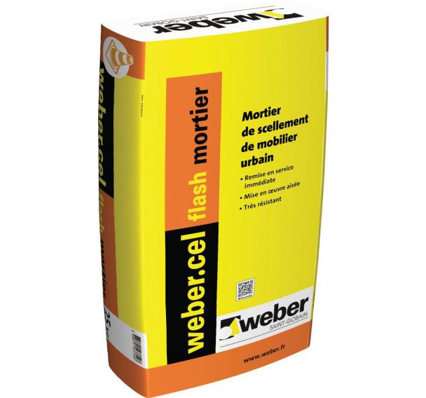 Mortier à prise rapide - Webercel flash mortier 25 kg