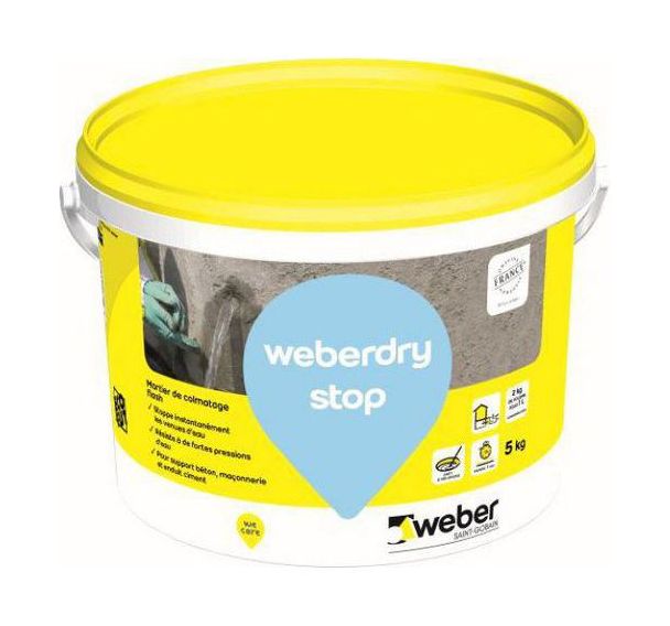 Mortier de colmatage imperméable instantané - Weber