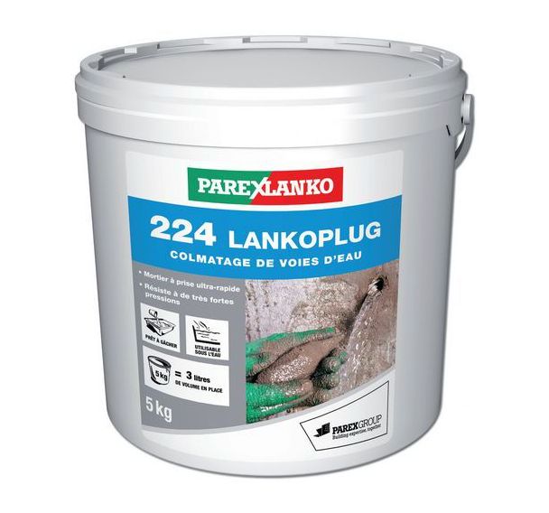 Mortier de colmatage ultra-rapide 224 LankoPlug 5 KG