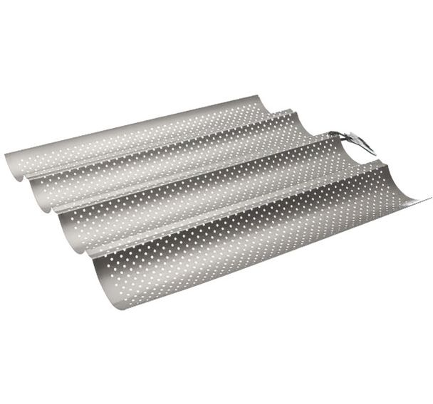 Moule 4 baguettes/tuiles perfore 33 x 38 cm moka