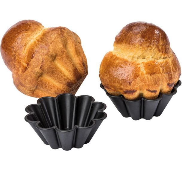 Moule à brioche à 12 côtes Exoglass - Lot de 24 - 7 cm