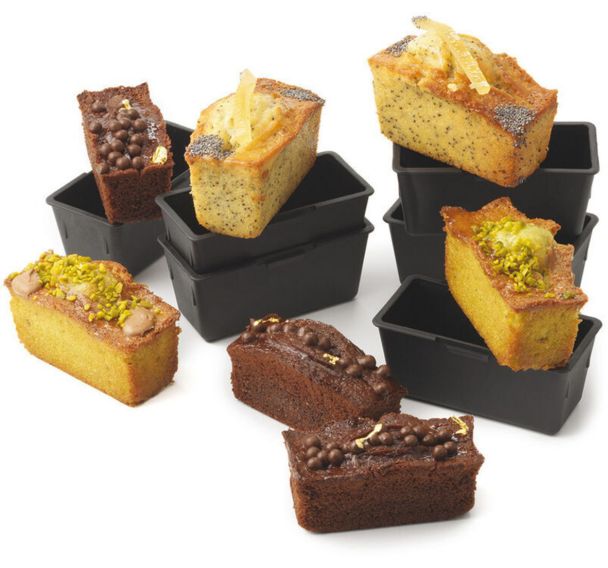 Moule à cakes rectangulaire Exoglass - Lot de 6 - 9x4x4 cm