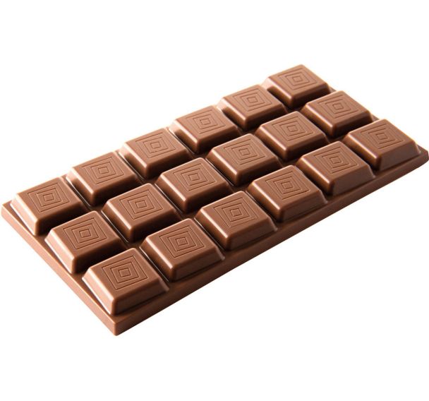 Moule chocolat pour 3 tablettes de 18 carrés décalés - Matfer