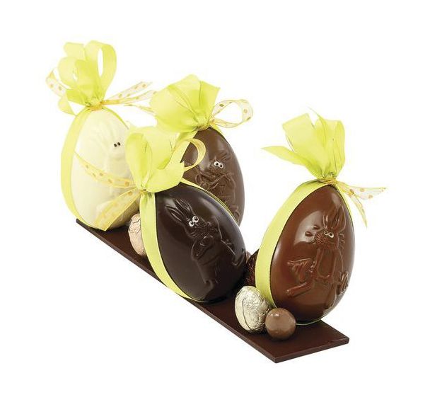 Moule demi-coquilles décorées ''lapin'' 6 empreintes