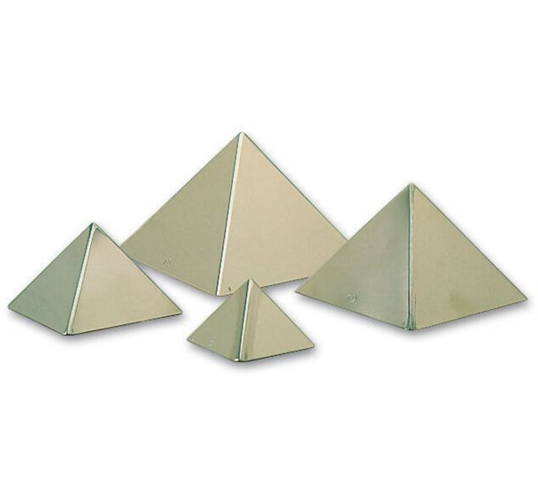 Moule pyramide base carrée en inox - Lot de 6 - 9x9x6 cm