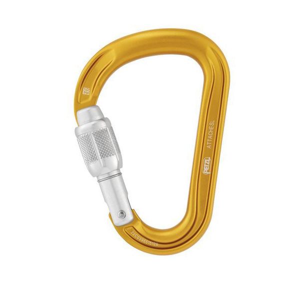 Mousqueton d'escalade - Attache Screw Lock Jaune - Petzl